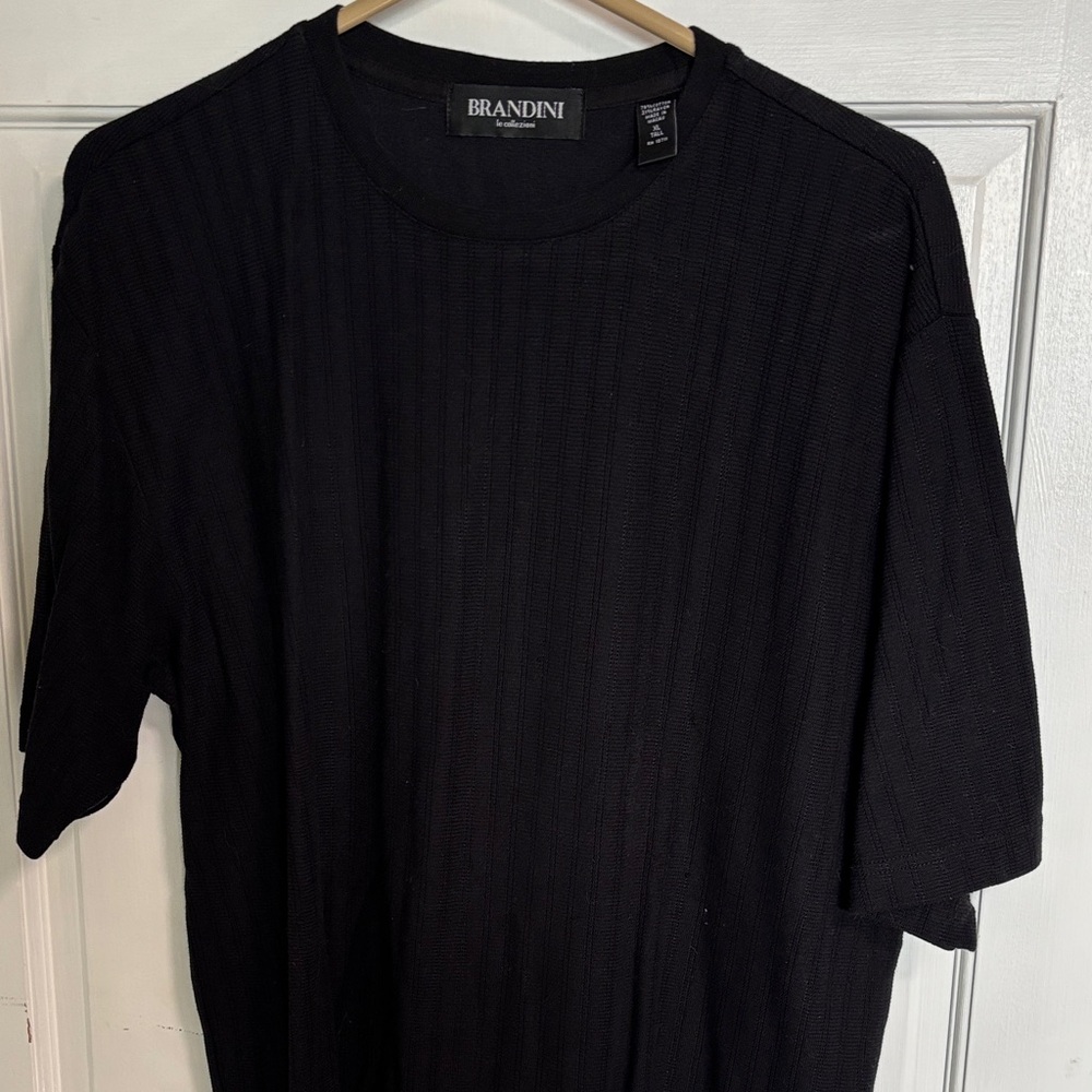 Brandini Men's Black Short-Sleeve Knit Tee